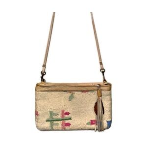 VTG 80s/90s Wool Crossbody Purse Bag Leather Tassel Marco Avane Native American